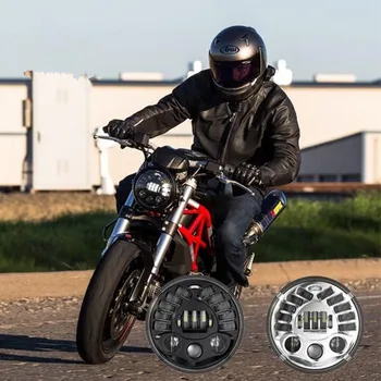

for Harley Touring 7" Inch Round Led Projector moto Headlights + DRL+ Yellow Turn Signal +High Low Beam