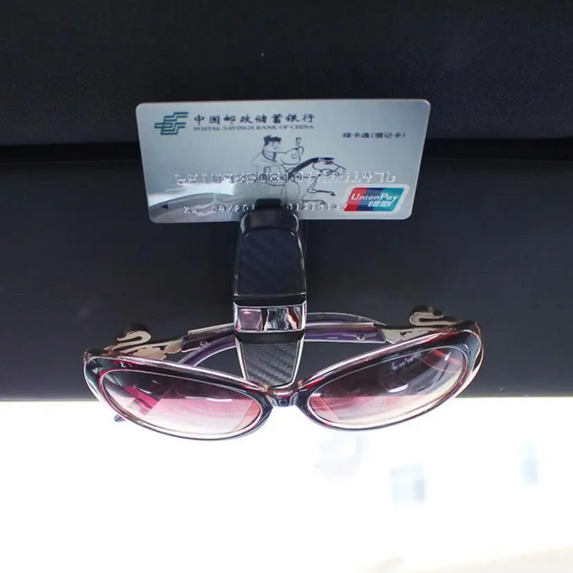 Авто солнцезащитный козырек зажим держатель для очков для чтения солнцезащитные очки карта ручка