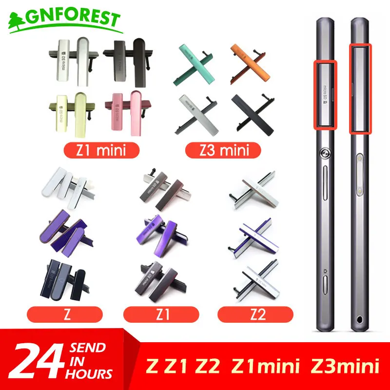 

For Sony Xperia Z1 Z3 Compact Mini D5503 z2 L50W Z1 Z USB Charging Port Dust Plug Cover+Micro SD Port+SIM Card Port Slot Cover