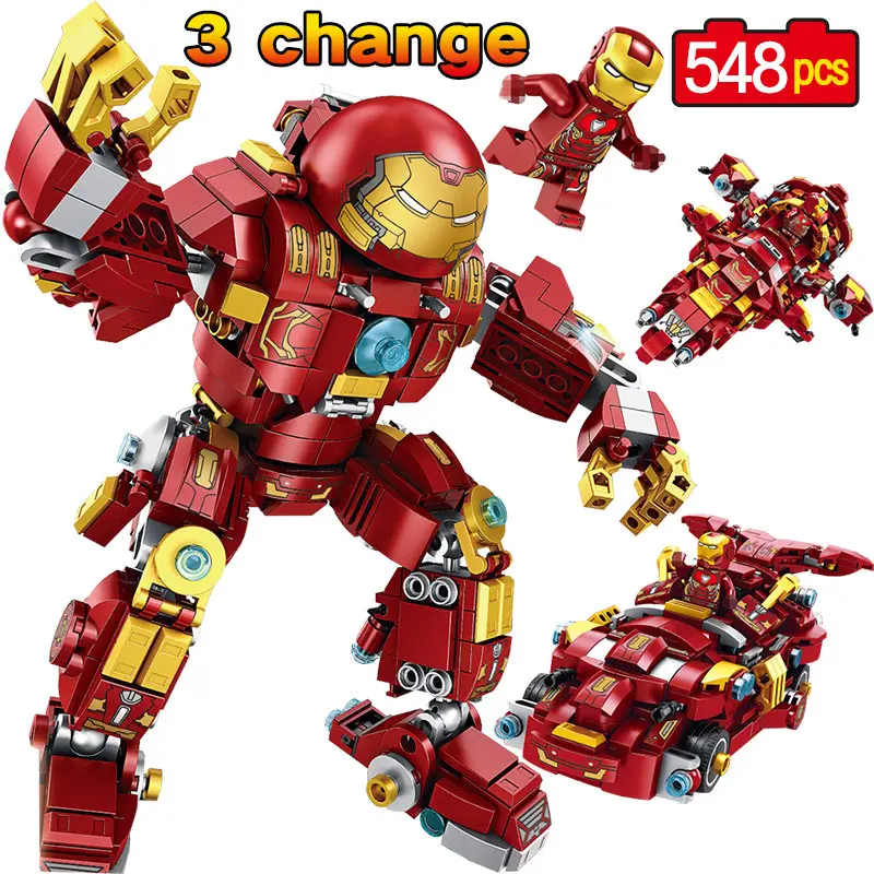 

3 Change Iron Man Legoingly New Super hero series Marvel The Hulkbuster: Ultron Edition Building Blocks toys For Children Gift