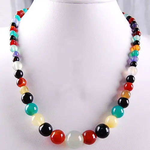 

Free shipping Fashion Jewelry Multicolor Carnelian Ball Beads Necklace 17" B0322