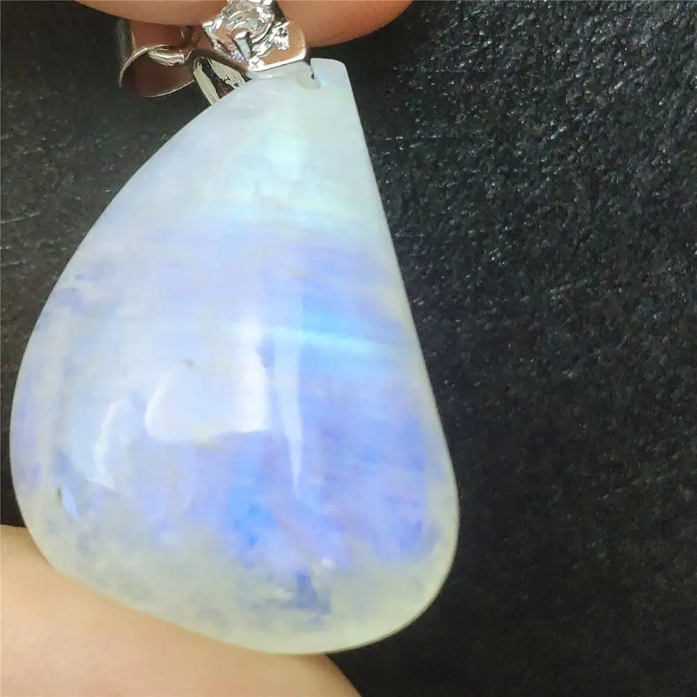 Высокое качество голубой свет натуральный лунный камень драгоценный камень женский кулон вечерние юбилей подарок кристалл заживление 30x21x9 мм AAAAA