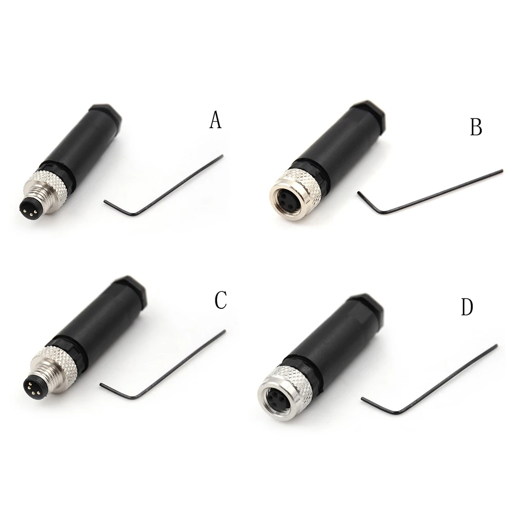 

M8 Waterproof Sensor Connector 3 4 Pin A Type Male Female Straight Angle Screw Threaded Plug Coupling