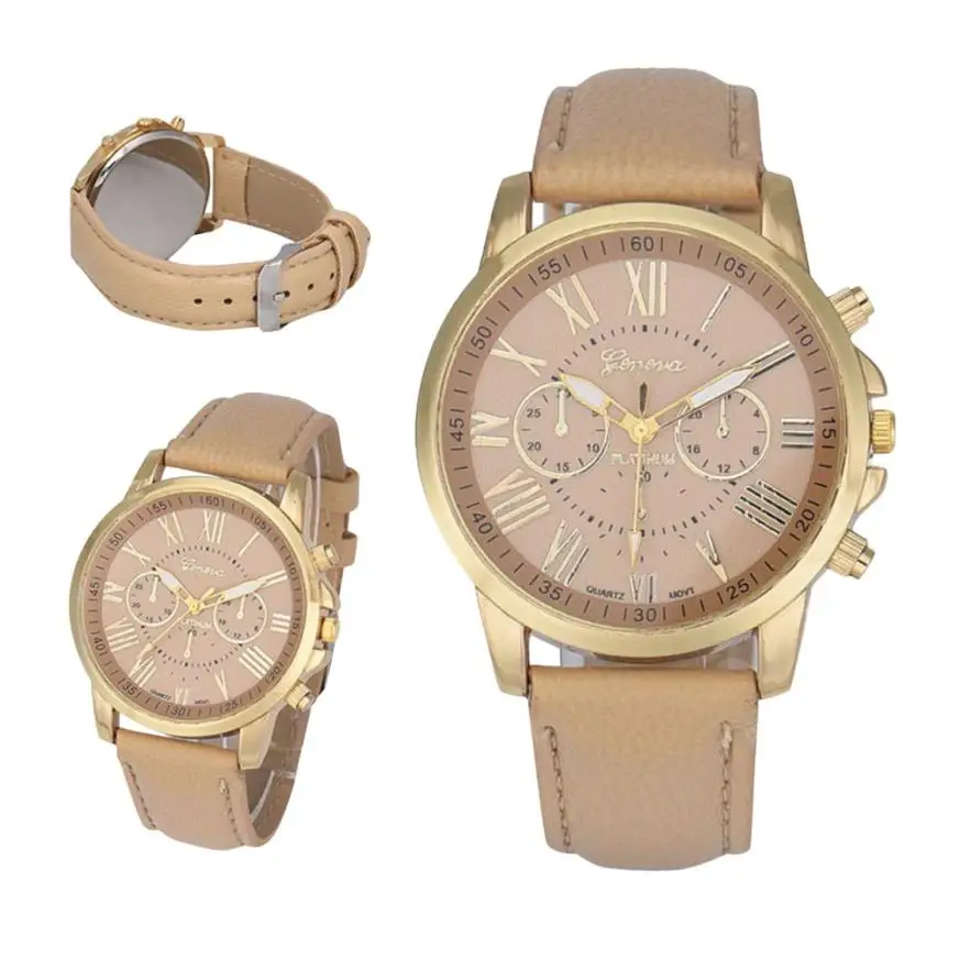 men business clock classic roman numerals watches women pu