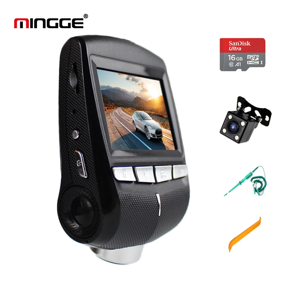 

MINGGE 003S 24 hours working WiFi Dash Cam 2.7 Screen FHD 1080P Car Camera DVR with 24 hours Recording Dual Len Rear View Camera