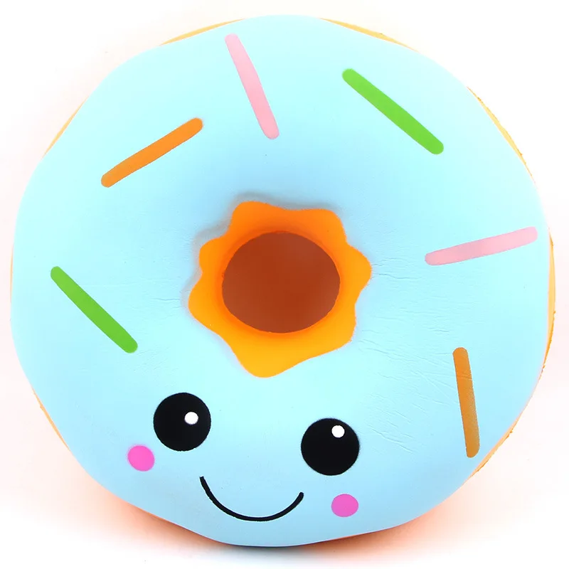 Kawaii 25cm Big Size Squishy Jumbo Smiling Face Donuts Charms Squeeze Toys Squishy Slow Rising Phone Strap Squishi Kid Juguetes