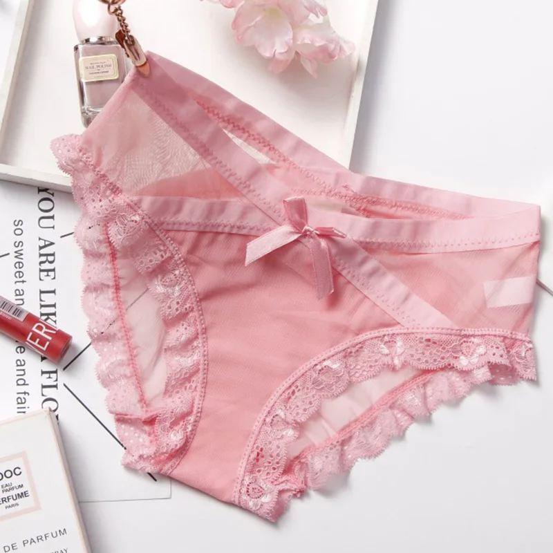 4 штук женщины нижнее белье трусики хлопок сексуальные laceedged lowwaist треугольник в паху Женский сетки пряжи hiplifting дышащие кружевные бриджи