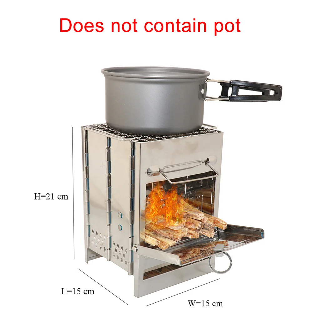 churrasco fogão portátil leve de aço inoxidável
