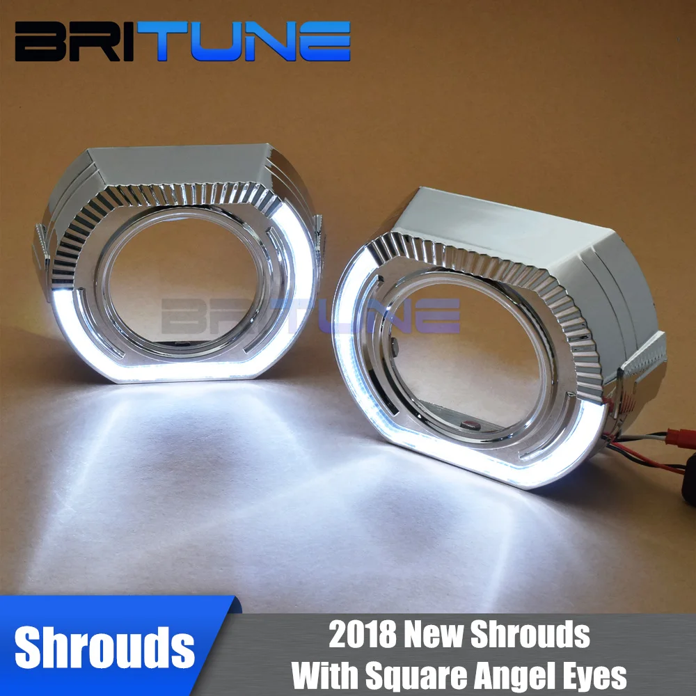 

Square LED Angel Eyes Newest X5 Shrouds 2.5/3.0'' Daytime Running Lights Irregular Masks For WST Q5 Bi-xenon Projector lens