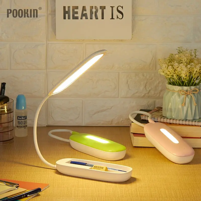 

Led USB Rechargeable Portable Book lights Dimmable Fold Bending Desk Lamp 4-Level Brightness Eye-protected Reading Light