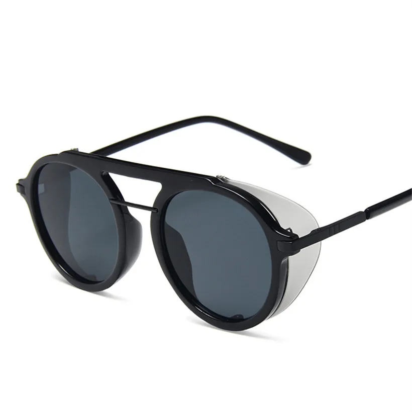 YOOSKE винтажные стимпанк Солнцезащитные очки женские мужские ретро круглые градиентные солнцезащитные очки женские готические паровые очки панка UV400 - Цвет линз: C1