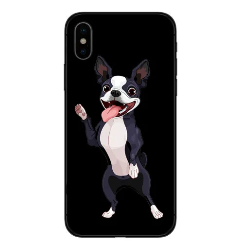 Силиконовые чехлы Suave для iphone X XR XS11Pro MAX 8 7 Boston Terrier Dog Rose|Сумки телефона| |