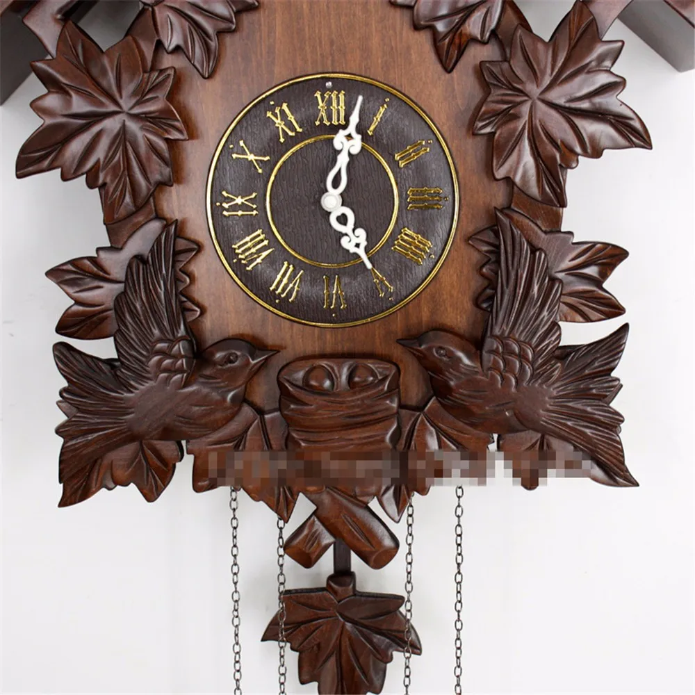 Ретро европейские винтажные часы Cuckoo часы ручной работы деревянные настенные часы