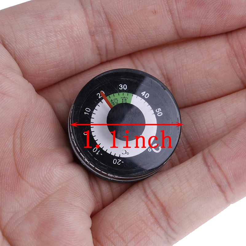 1pc Hot Plastic Round Mini Thermometer Mini Spirit Circular Thermograph Celsius Hydro Thermograph Digital Thermometer Dia 27mm
