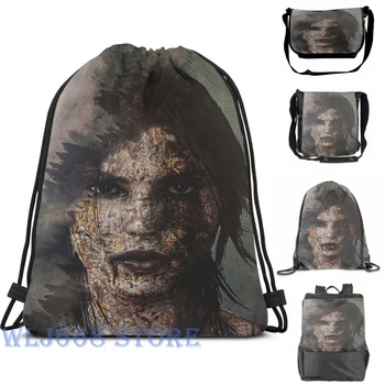 

Funny graphic print shoulder Bags women Lara Croft Shadow of the Tomb Raider Single shoulder backpack travel for men Gym Bag