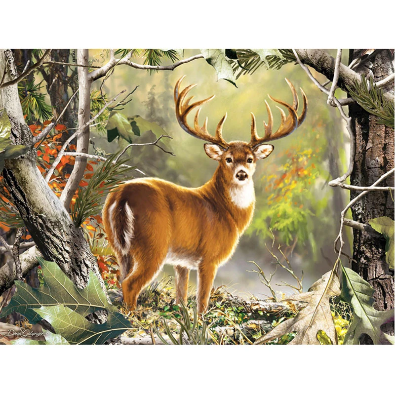 GLymg DIY Diamond Embroidery Kits Beautiful Deer In Forest 5D Craft Painting Bright Rhinestones Wall Arts Decor | Дом и сад