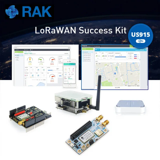 LoRaWAN комплект успеха IoT LoRa шлюз позиционный трекер оборудование с WisNode LoRa, кнопочный датчик LoRaWAN аппаратный разработчик Q139 - Цвет: US915