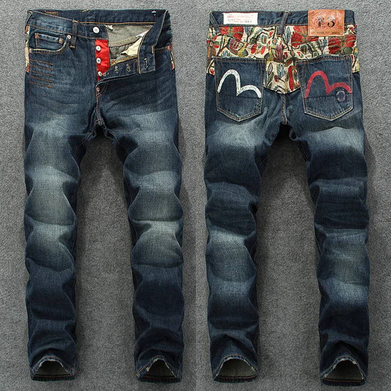 Обтягивающие Брюки прямые мужские джинсы с дырками узкие брюки с вышивкой в стиле хип-хоп для мальчиков