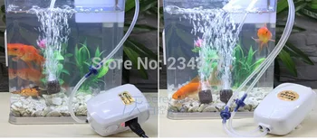 

110v~240v AC-DC Aquarium Air Pump charge battery inside single double output with air stone and air tube