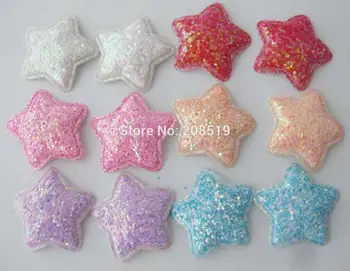 

PANVVA Fresh colorful glitter star patches for hairclips 120pcs 34MM DIY star appliques garment accessories