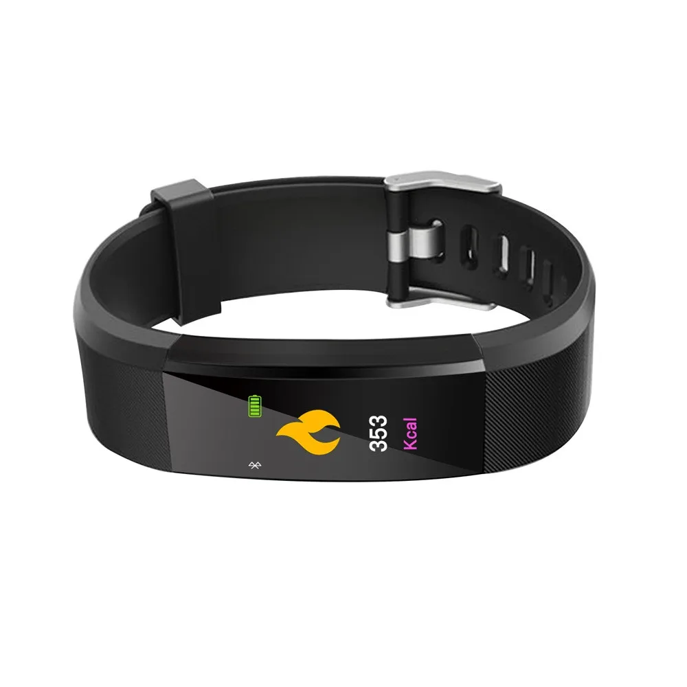 

115plus 0.96inch IPS Color Smart Watch Bracelet Heart Rate Monitor Bluetooth LE 4.0