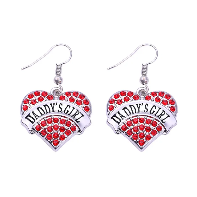 Drop Shipping Newest Best Gift fashion rhodium plated earring with sparkling crystals DADDY'S