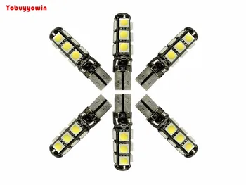 

6PCS Nature White/Amber/Red 13SMD 5050 T10 194 168 W5W 192 168 With Canbus Wedge Bulbs Car Tail light DC 12V