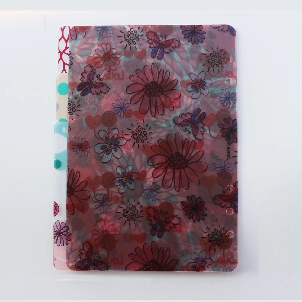

Creative original flower dividers core for spiral notebook,cute PP separate pages/index paper stationery for girl's gift A5 A6