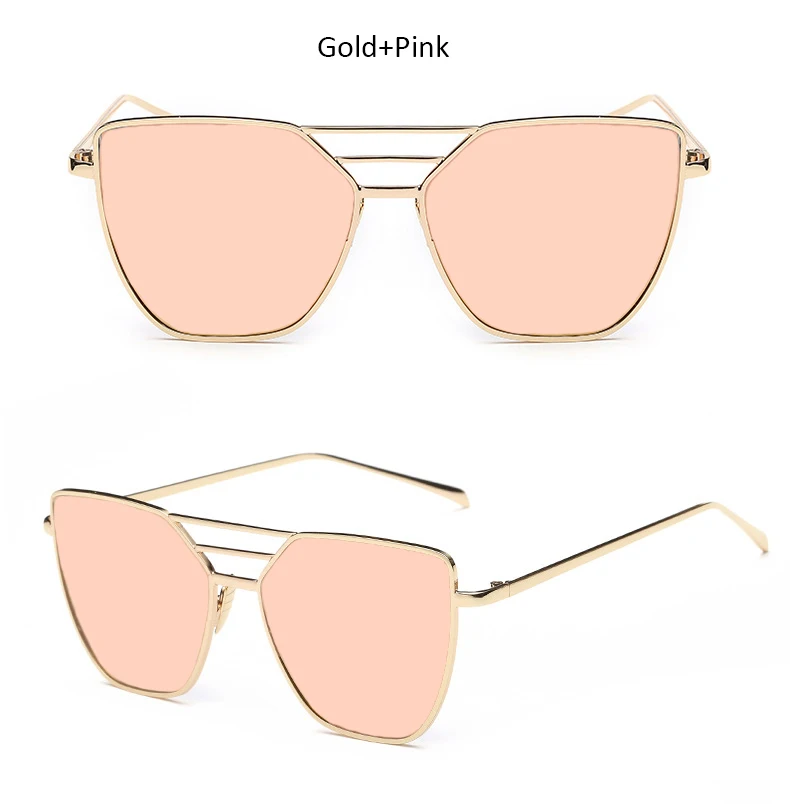 Женские солнцезащитные очки, брендовые, дизайнерские, с покрытием, линзы, кошачий глаз, солнцезащитные очки, для девушек, сплав, полная оправа, солнцезащитные очки, oculos de sol, UV400 - Цвет линз: Розовый