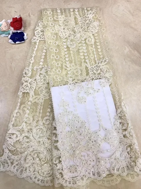 Nigerian Lace Fabrics High Quality Lace African Cord Lace Fabric Mint Green French Tulle Lace Fabric For Wedding Dress X11 - Цвет: As Picture