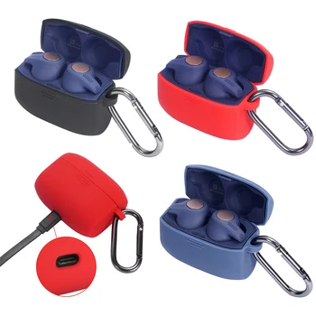 

Silicone Case for Jabra Elite 65 t Wireless Sports Headset Earphone Charging Box Anti-Lost Protective Case Shell with Carabiner