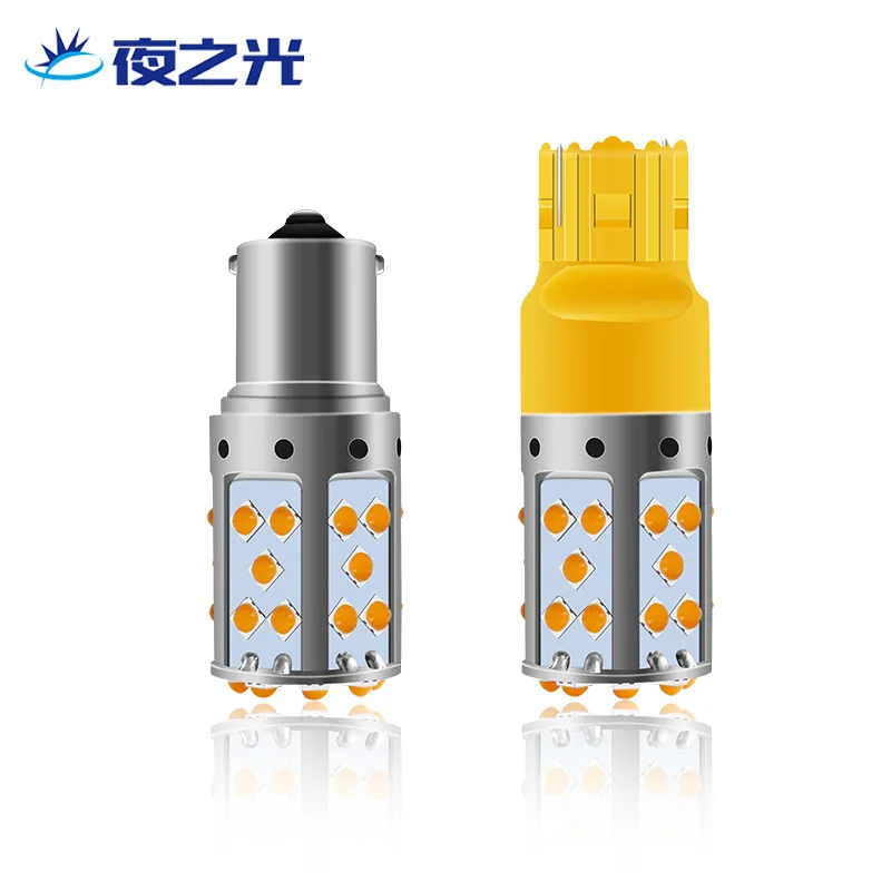 

Factory direct car LED steering lamp decoding anti-strobe flash 3030 lamp bead Belt lens 35SMD 1156 T20