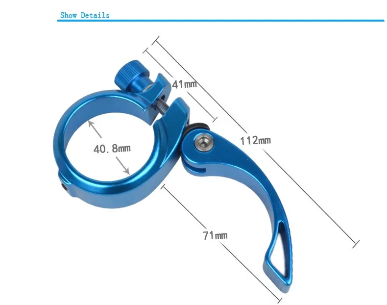 Складной велосипед 40,8 мм алюминиевая стойка сиденья из сплава зажим Зажимная скоба для подседельной трубы рамы быстроразъемные части сиденья