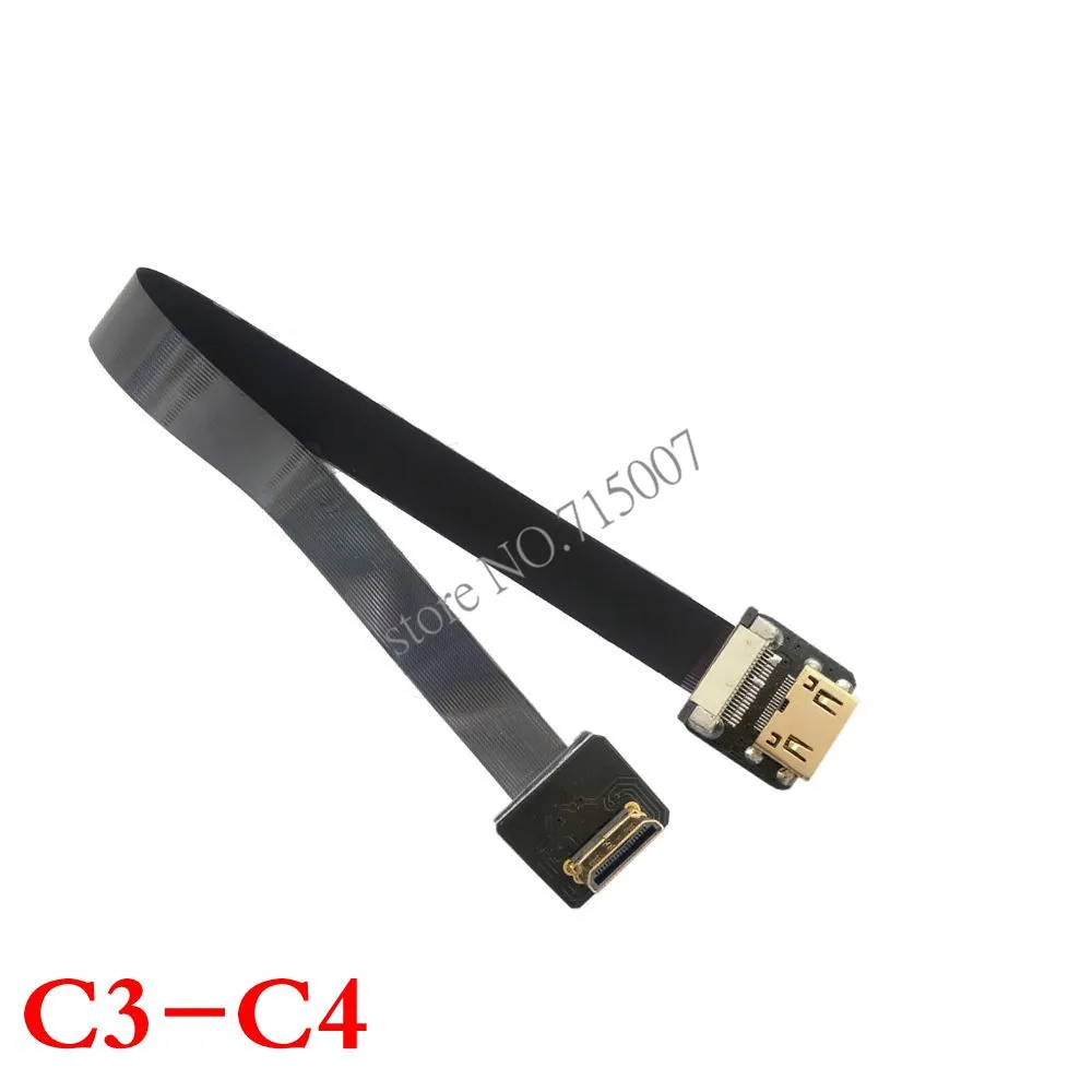 0 05 m 1 FPV Двойной Вниз Угловой 90 градусов мини HDMI тип A Мужчина к мужчине HDTV FPC