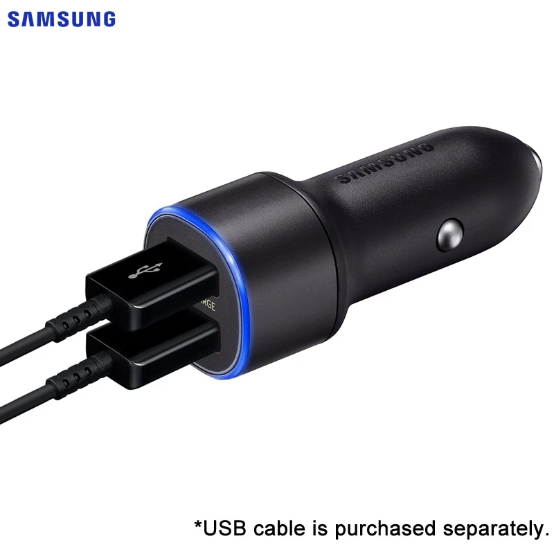 Samsung двойной Usb порт/15 Вт автомобильное зарядное устройство для samsung Galaxy S8 Plus S9 S7 S10 двойное быстрое зарядное устройство Адаптивная дорожная зарядка