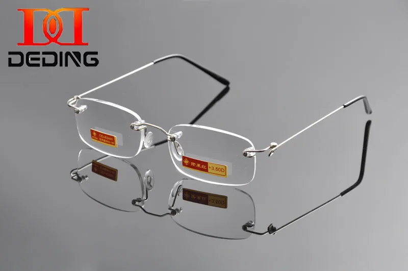 Deding 스테인레스 스틸 무테 안경 독서 안경 여성 독자 안경 무테 컴퓨터 독서 안경 + 1.0 + 4.0 dd1317