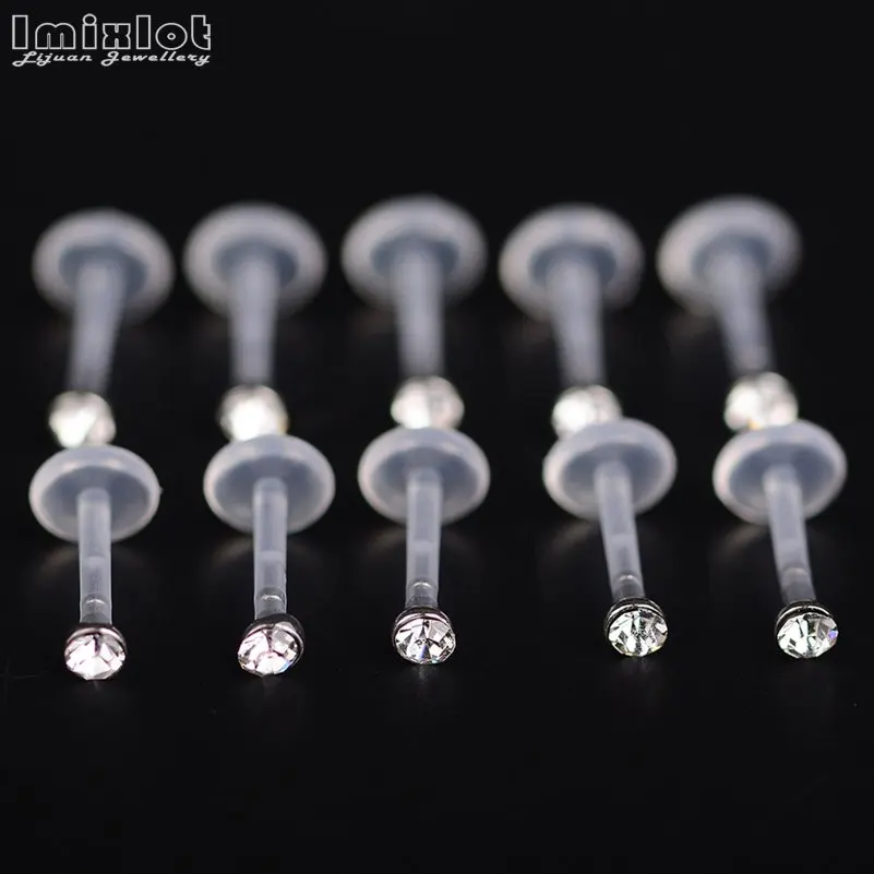 10 шт. из гибкого биопласта Labret Lip Ring Спиральные серьги ушной хрящ шпильки для