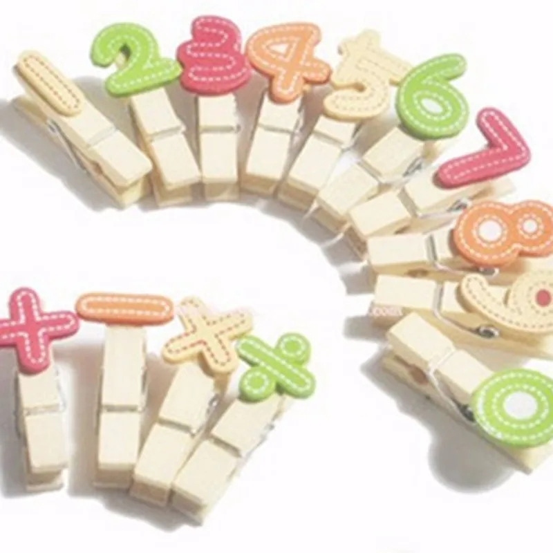 10pcs Mini Wooden Clips Lovely Arabic Numerals Pegs Clips Funny Photo Paper Clips Note Memo Holder Card Clothespin Craft Wedding Room Party Decoration  (3)