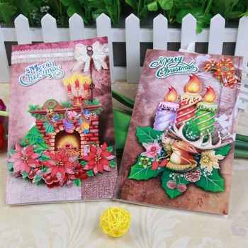 

8 pcs / set laser cut Christmas elements greeting card holiday blank thank you card Christmas party decoration supplies 6ZXH39