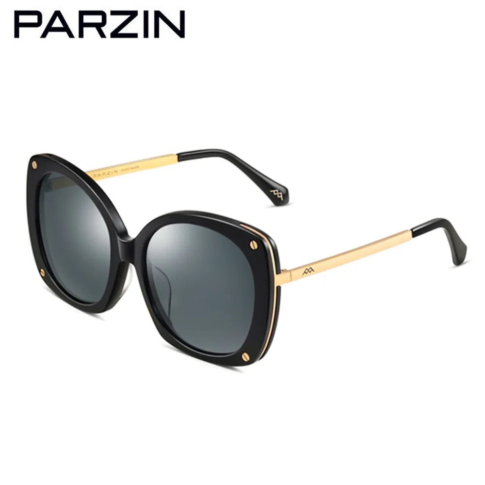 

PARZIN Polarized Sunglasses Women Vintage Female Sun Glasses Lens Ladies Driving Glasses Shades Black With Case 9760