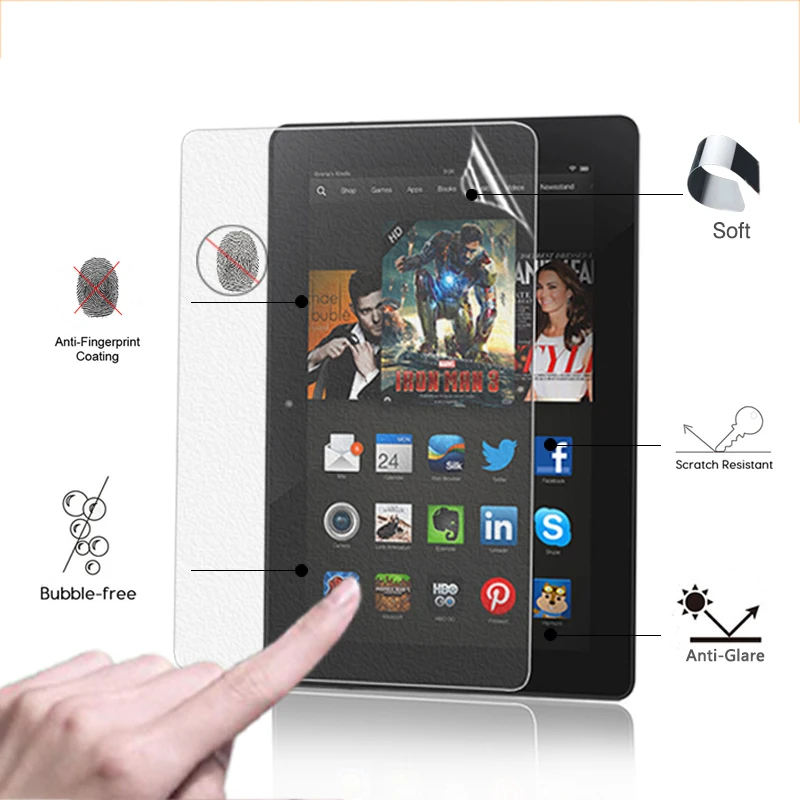 

Premium Anti-Glare Screen Protector Matte Films For Amazon Kindle Fire HDX 8.9 8.9" front matte screen protective films in stock
