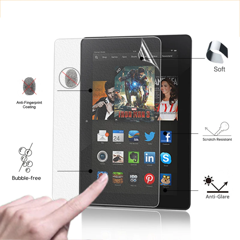Premium Anti Glare Screen Protector Matte Films For Amazon Kindle Fire HDX 8.9 8.9" front matte