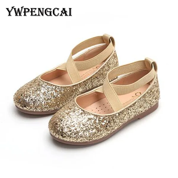 

Cross-strap Children Ballet Shoes Bling PU Leather Flats Girls Shoes All Seasons Party Princess Dress Shoes Toddler Girl Shoes