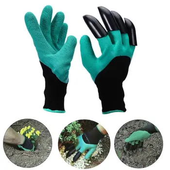 

Outdoor Garden Gloves with Fingertips Claws on one Hand Garden Genie Rubber Gloves Made for Digging and Planting Rose Pruning