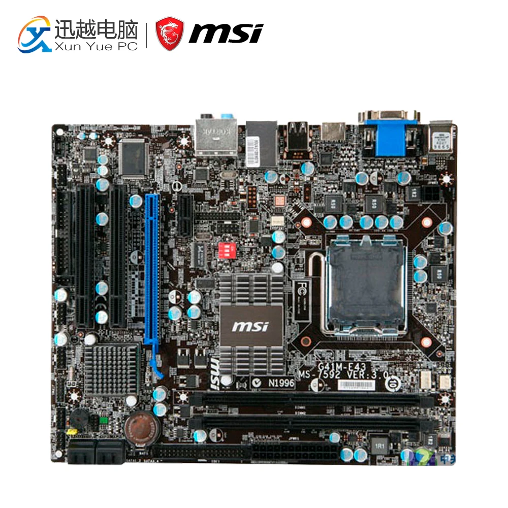 

MSI G41M-E43 Desktop Motherboard G41 Socket LGA 775 DDR2 4G SATA2 USB2.0 Micro-ATX