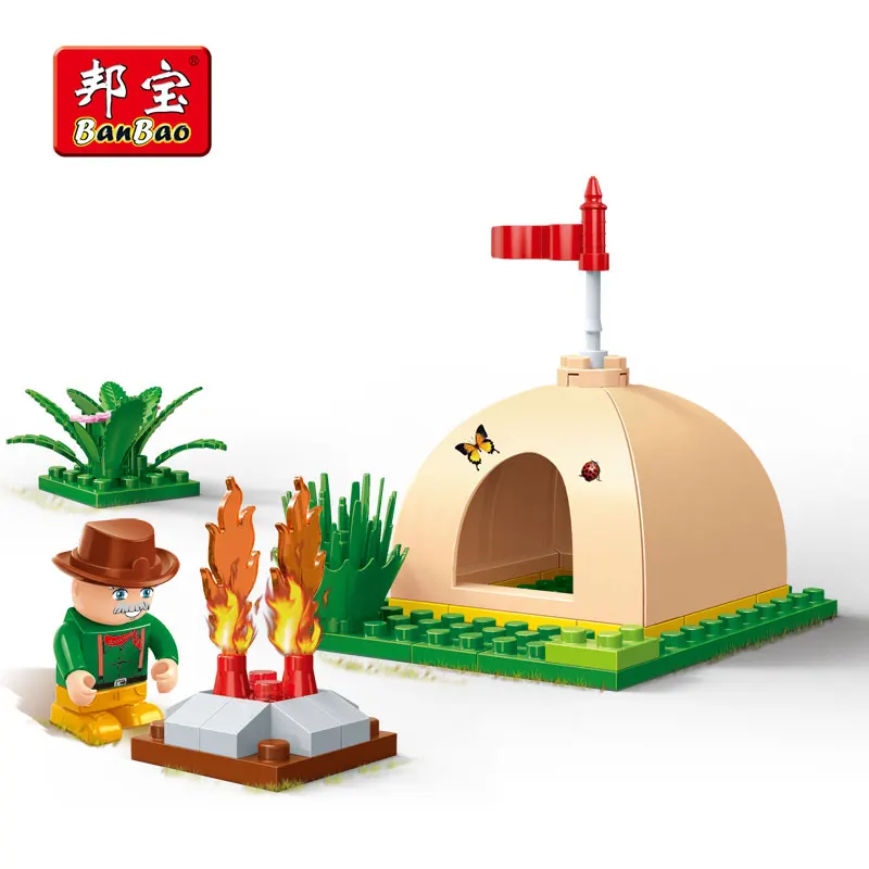 

BanBao Tent Camp Outdoor Blocks Educational Building Bricks Model Toys Kids Children Gift 6663 Compatible With Lego