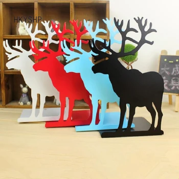 

HKYSHP 2 pcs / pair Korea stationery cute elk modeling metal bookends stationery stand school office supplies