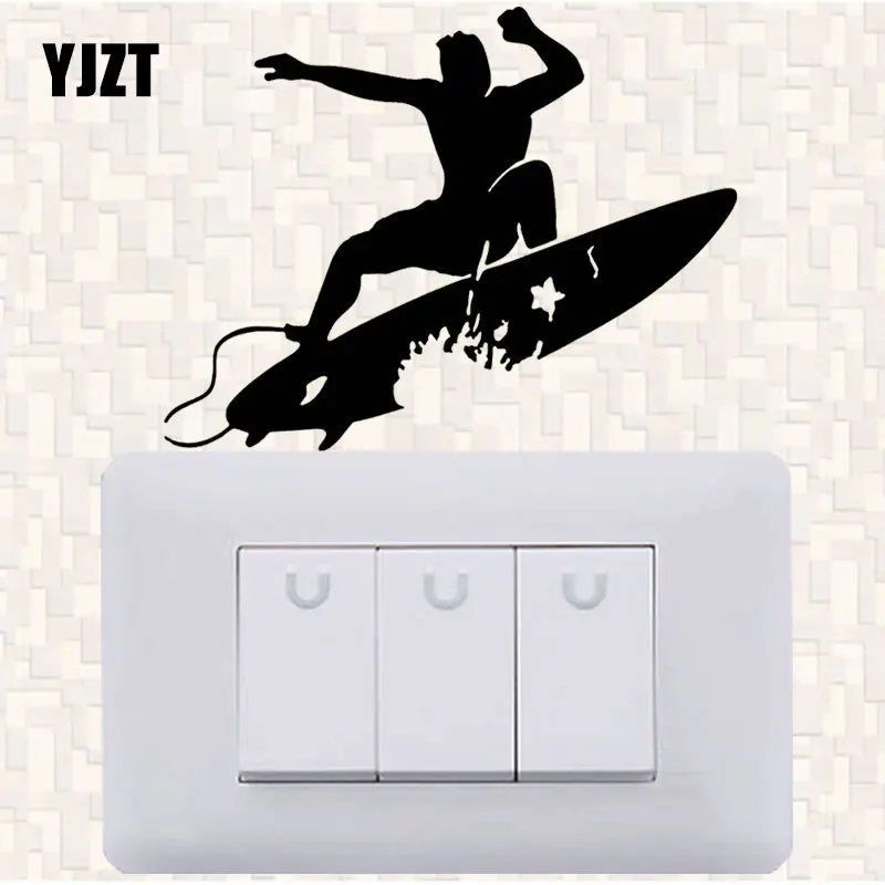 YJZT Surfboard Surf Removable Fashion Vinyl Wall Sticker Switch Decal Decor 8SS-2581 | Дом и сад