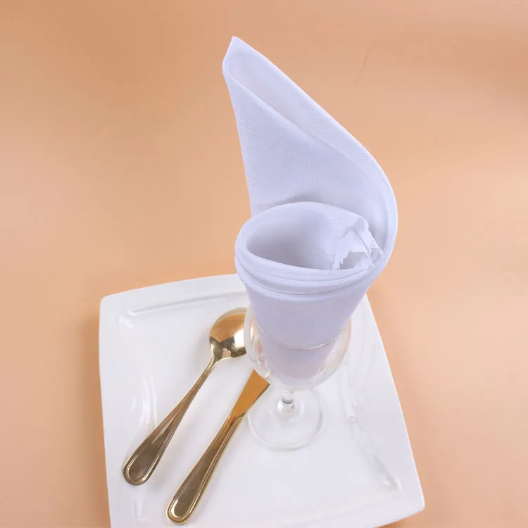 10pcs Cloth Napkin White Table Napkin Polyester Dinner Serviette