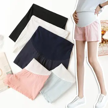 

Kidlove Pregnant Woman Solid Color Homewear Abdomen Support Shorts